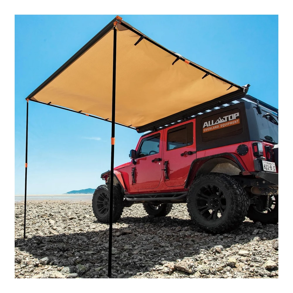 All-Top - Toldo para Vehículo 6.6 X 8.2 Pies Extraíble - Retráctil - 4x4 - Resistente a La Intemperie - Protección Uv50+ - Toldo Lateral para Jeep / Suv / Camioneta / Van