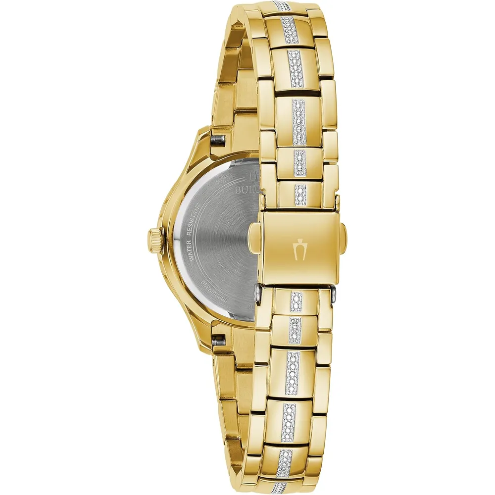 Bulova reloj Crystal Phantom mujer cuarzo 3 agujas segundero pequeño nácar | Oro/Plata