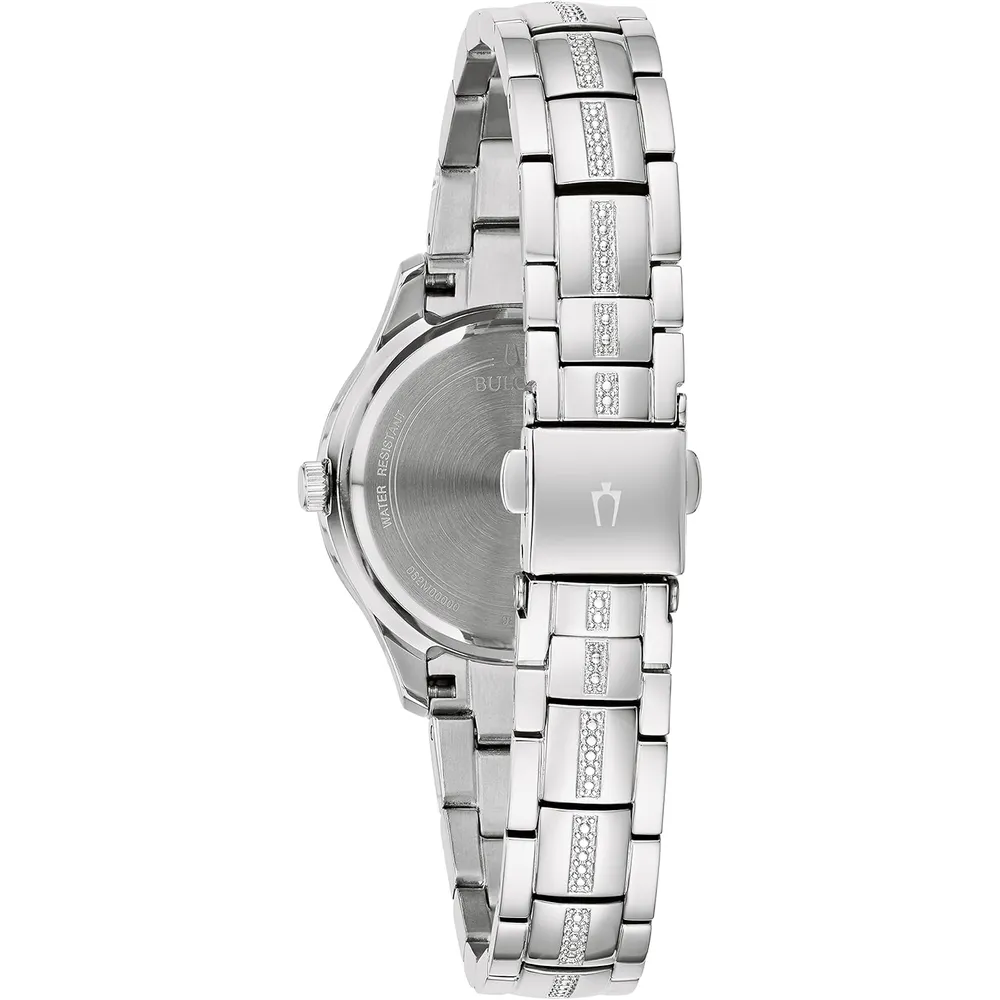 Bulova reloj Crystal Phantom mujer cuarzo 3 agujas segundero pequeño nácar | Plateado