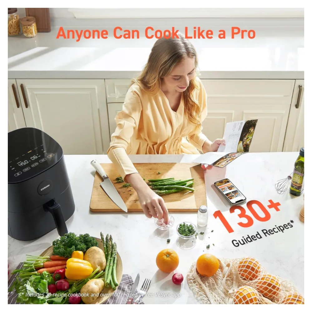 FREIDORA DE AIRE PRO LE COSORI 4.7 LITROS, 9 FUNCIONES PERSONALIZABLES