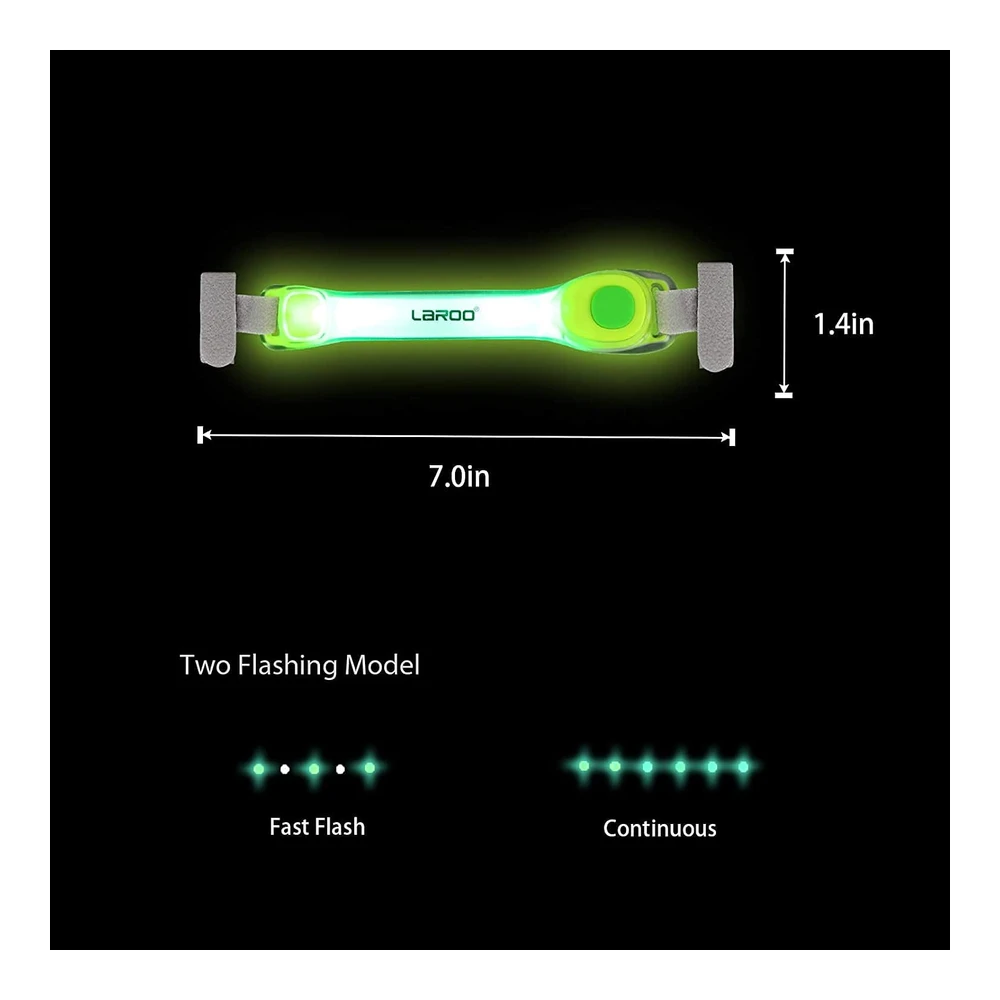 Laroo Collar de Perro Iluminado con Calcomanías de Nailon - Accesorios Universales para Arnés de Correa - Collar de Silicona Impermeable para Perro Led Intermitente - Seguridad Nocturna Al Aire Libre - Silicona Nailon - No Es Una Piedra Preciosa