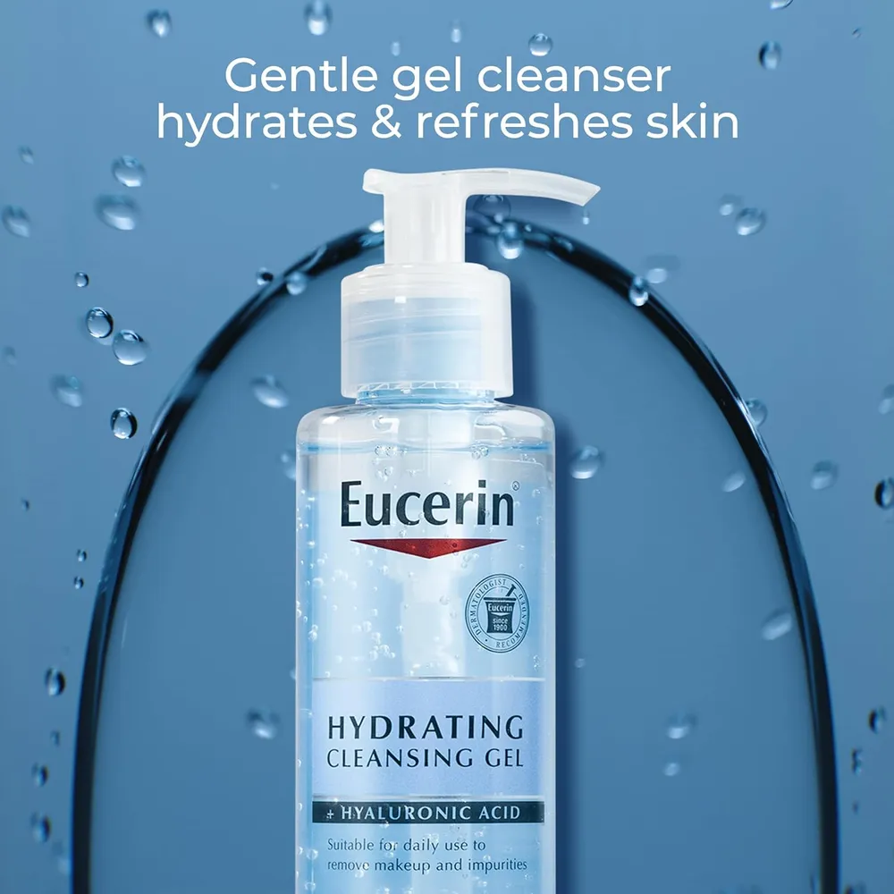 EUCERIN GEL LIMPIADOR FACIAL HIDRATANTE CON ÁCIDO HIALURÓNICO 6.8 OZ / 200 ML