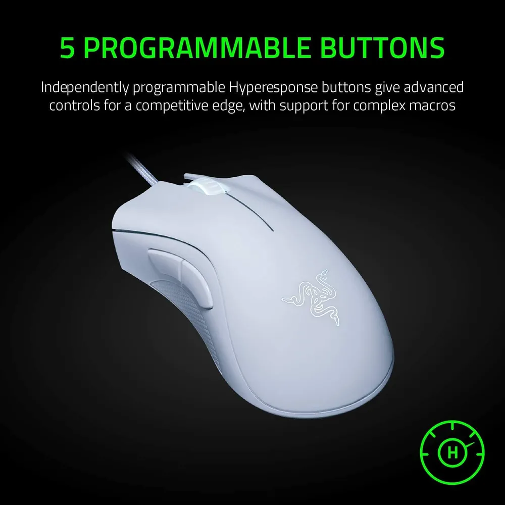MOUSE ALÁMBRICO DEATHADDER ESSENTIAL RAZER | MERCURY BLANCO