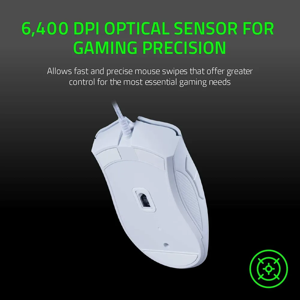 MOUSE ALÁMBRICO DEATHADDER ESSENTIAL RAZER | MERCURY BLANCO