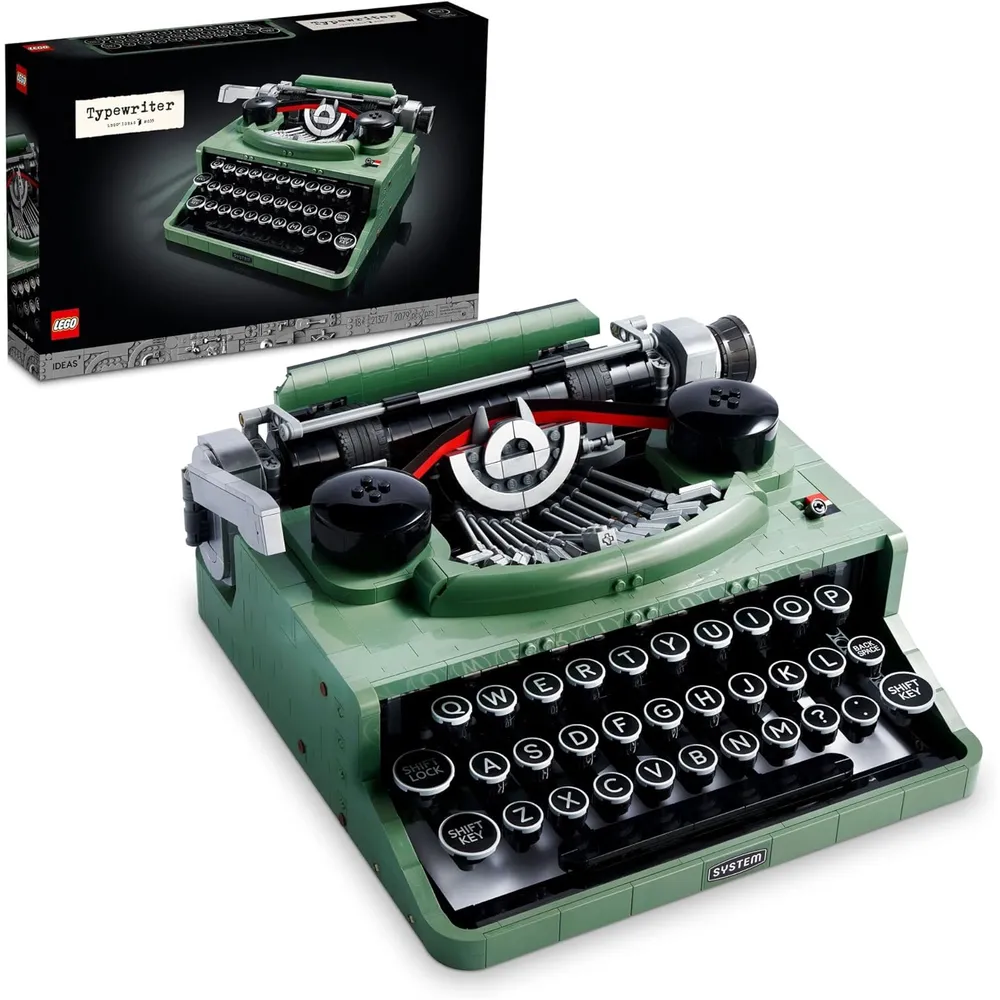 Lego Ideas máquina de escribir modelo retro decorativo para adultos