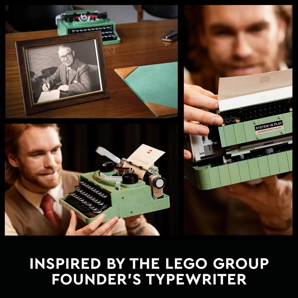 Lego Ideas máquina de escribir modelo retro decorativo para adultos