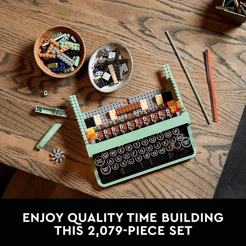 Lego Ideas máquina de escribir modelo retro decorativo para adultos