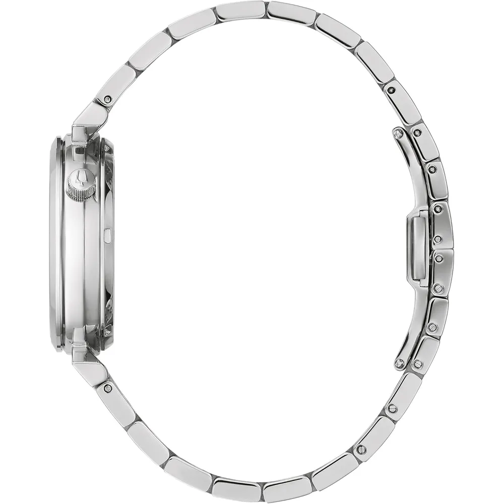 Bulova reloj Regatta Diamond mujer automático apertura abierta nácar | Plateado