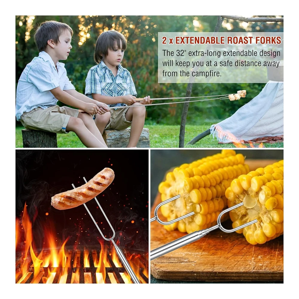 Herramientas para Parrilla - Accesorios para Barbacoa - Accesorios para Parrilla - Juego de Parrilla para Parrilla Al Aire Libre - Utensilios de Parrilla de Acero Inoxidable - Kit de Parrilla - 122 Piezas - Regalos para Hombres y Mujeres - Navidad