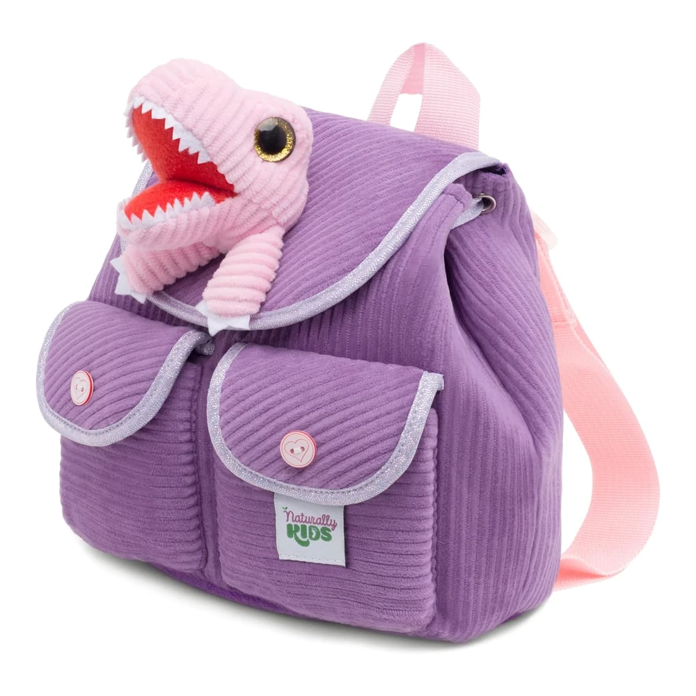 b095yz11hv_m.webp Naturally Kids Mini Mochila de Dinosaurio, Muy Pequeña para Niñas y Niños - Juguetes para niños de 3 a 5 Años - Morada - Pequeña Trex