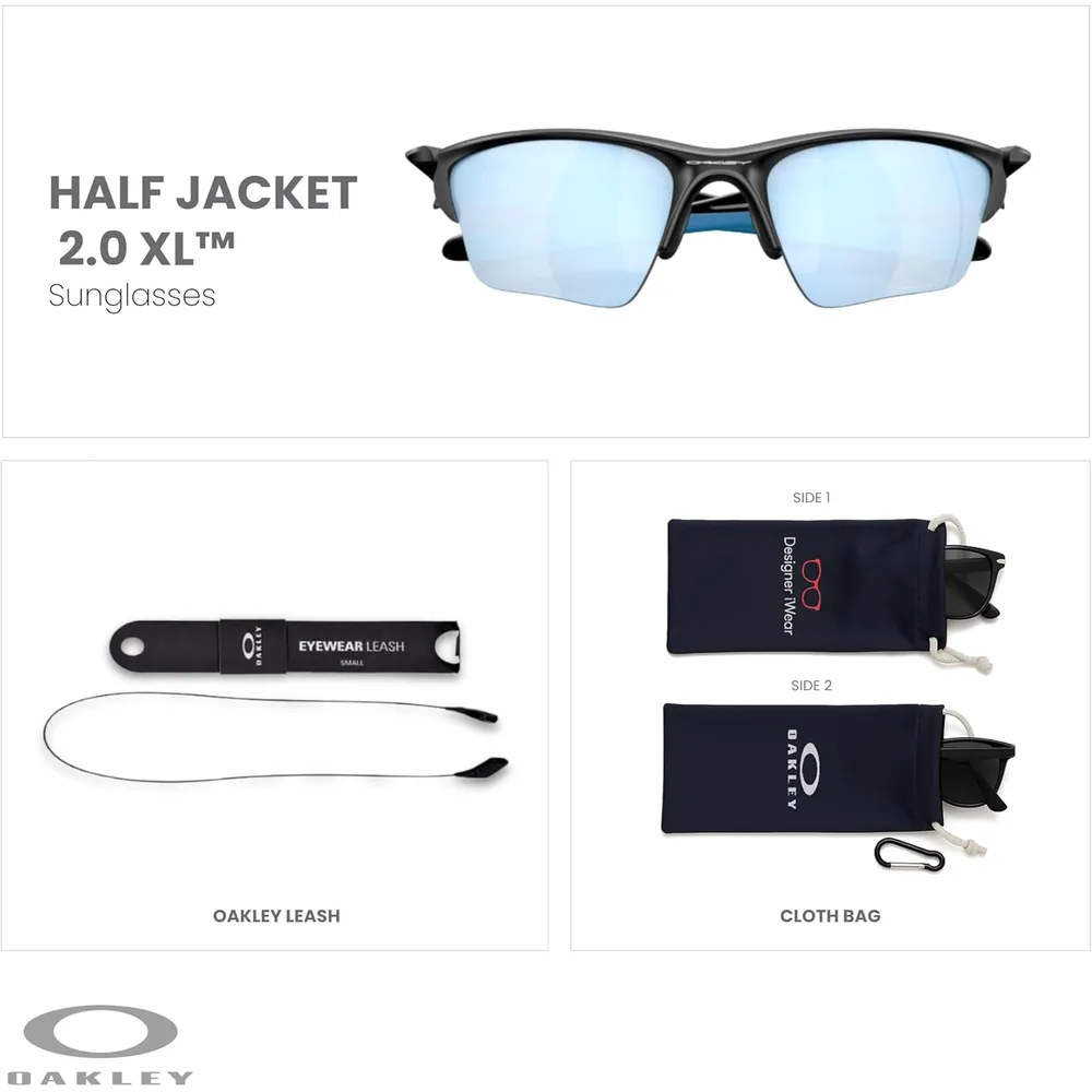 Oakley Half Jacket 2.0 XL OO9154 Gafas de sol para hombre | Matte Black / Prizm Deep Water I