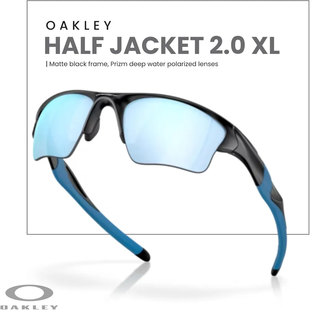 Oakley Half Jacket 2.0 XL OO9154 Gafas de sol para hombre | Matte Black / Prizm Deep Water I