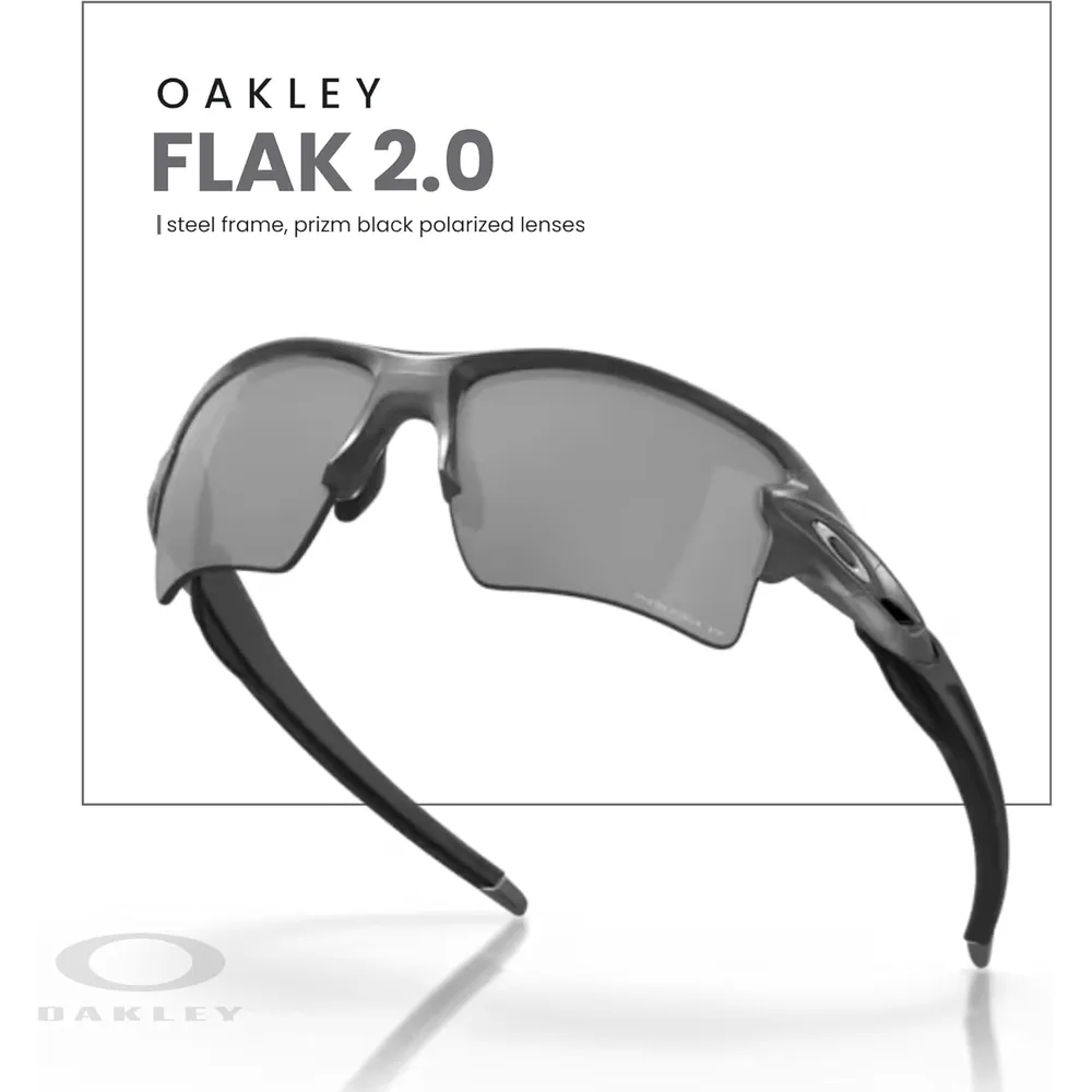 Oakley Flak 2.0 XL OO9188 Gafas de sol para hombre | Steel / Prizm Black I
