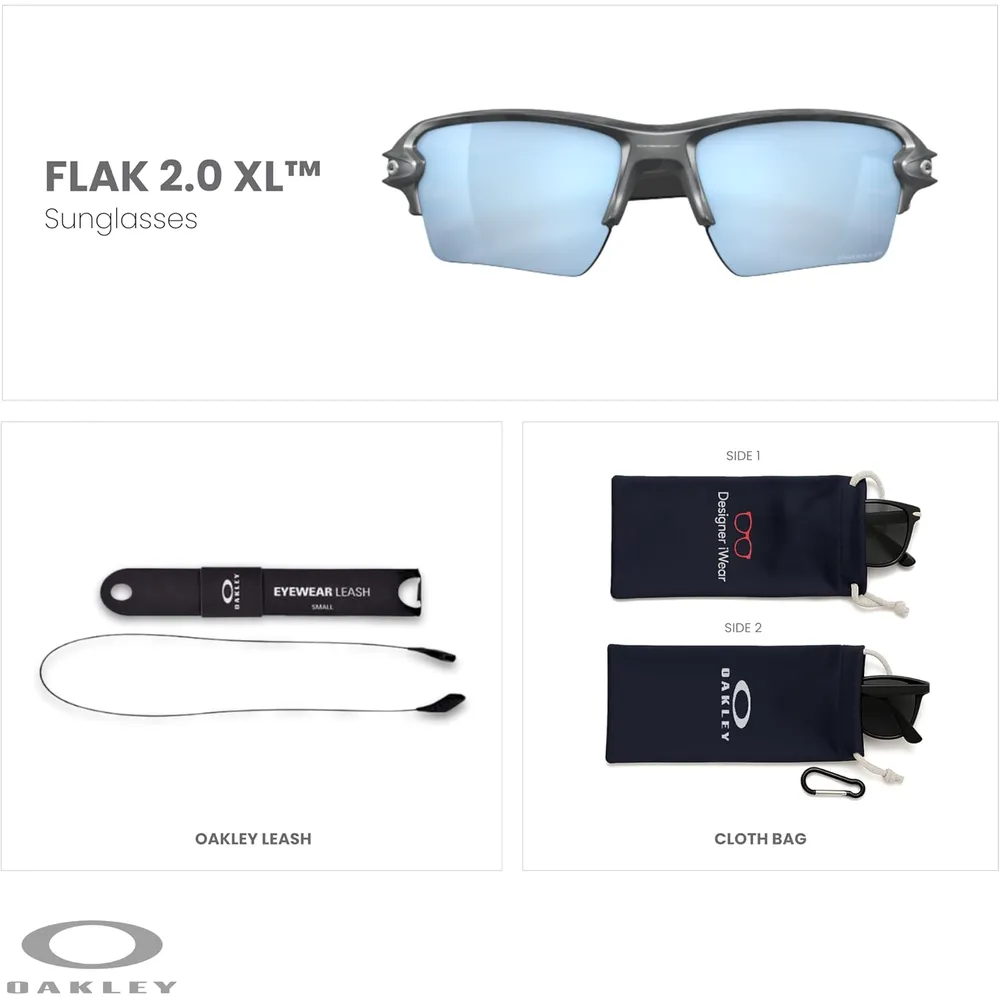 Oakley Flak 2.0 XL OO9188 Gafas de sol para hombre | Matte Black Camo / Prizm Deep Water I