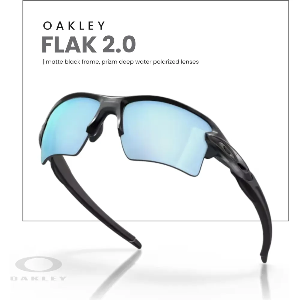 Oakley Flak 2.0 XL OO9188 Gafas de sol para hombre | Matte Black Camo / Prizm Deep Water I