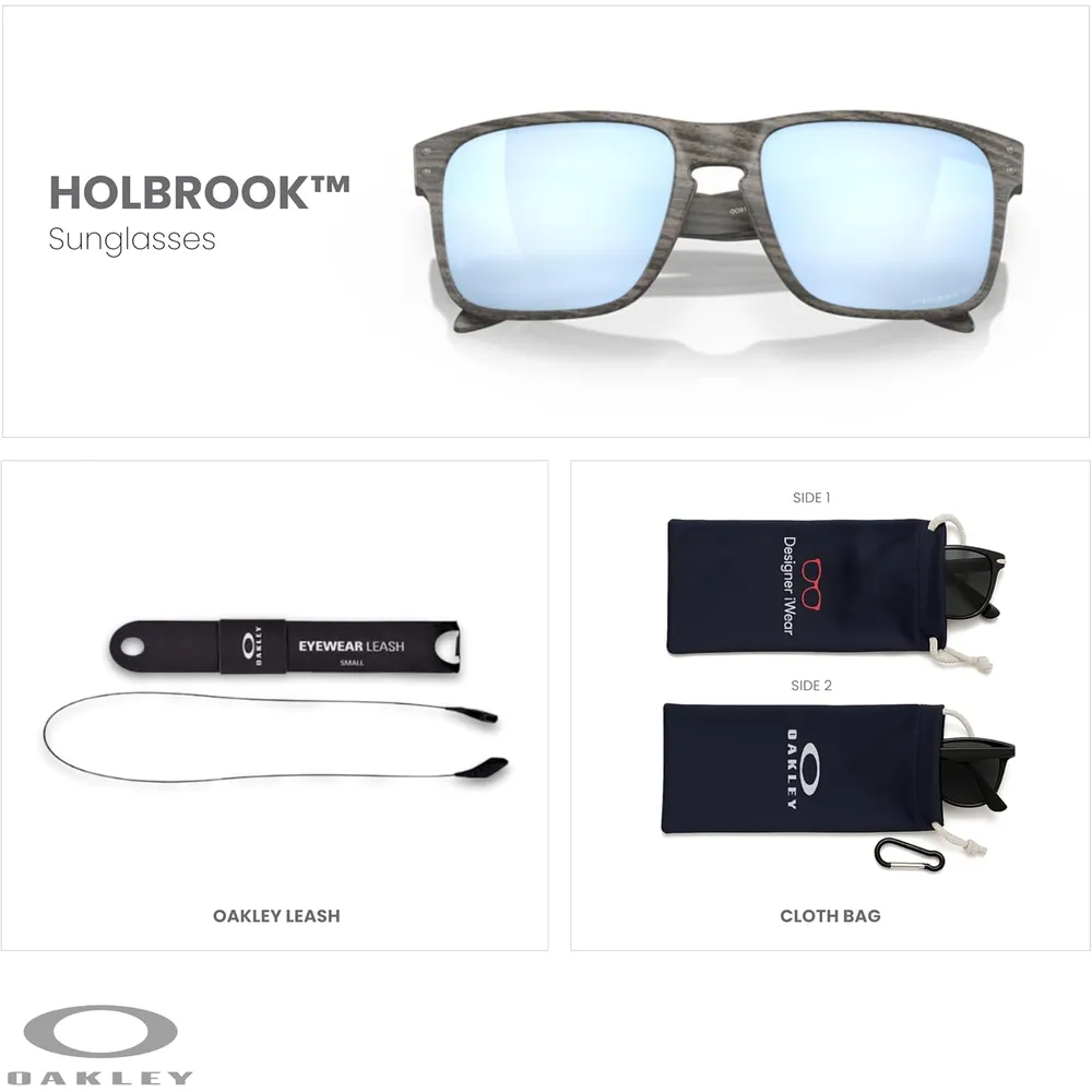 Oakley Holbrook OO9102 Gafas de sol para hombre | Woodgrain / Prizm Deep Water