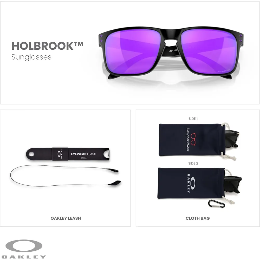 Oakley Holbrook OO9102 Gafas de sol para hombre | Matte Black / Prizm Violet I