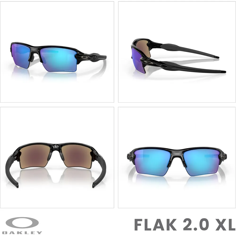 Oakley Flak 2.0 XL OO9188 Gafas de sol para hombre | Polished Black / Prizm Sapphire