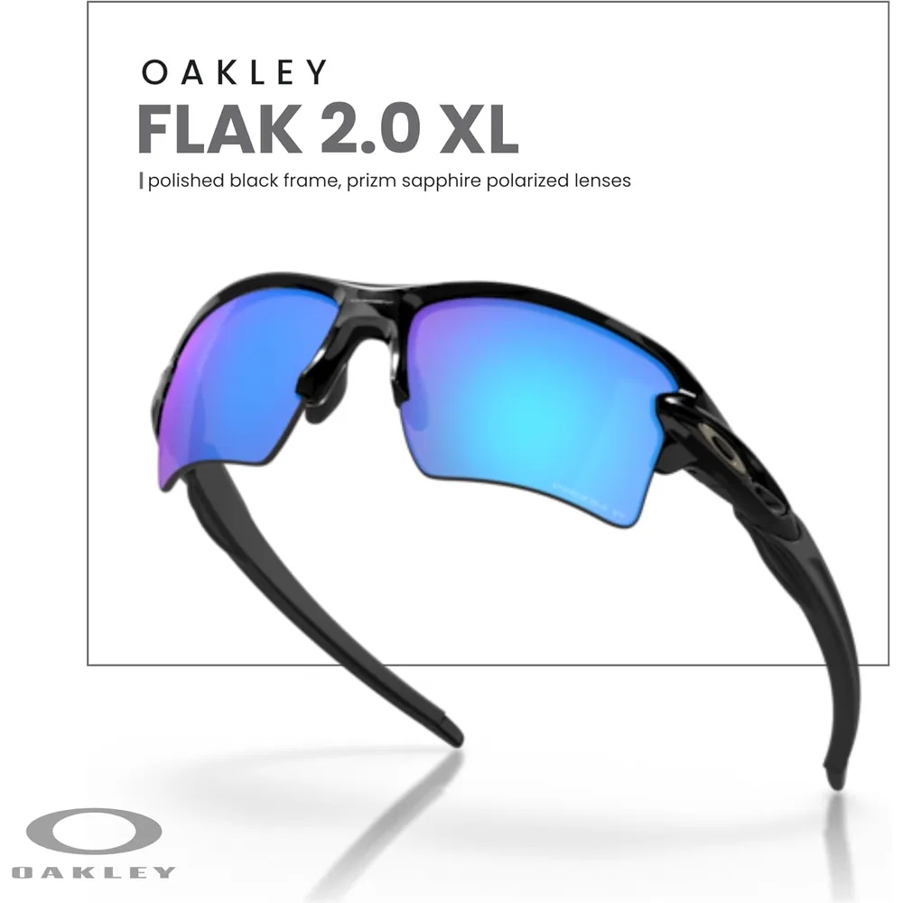Oakley Flak 2.0 XL OO9188 Gafas de sol para hombre | Polished Black / Prizm Sapphire