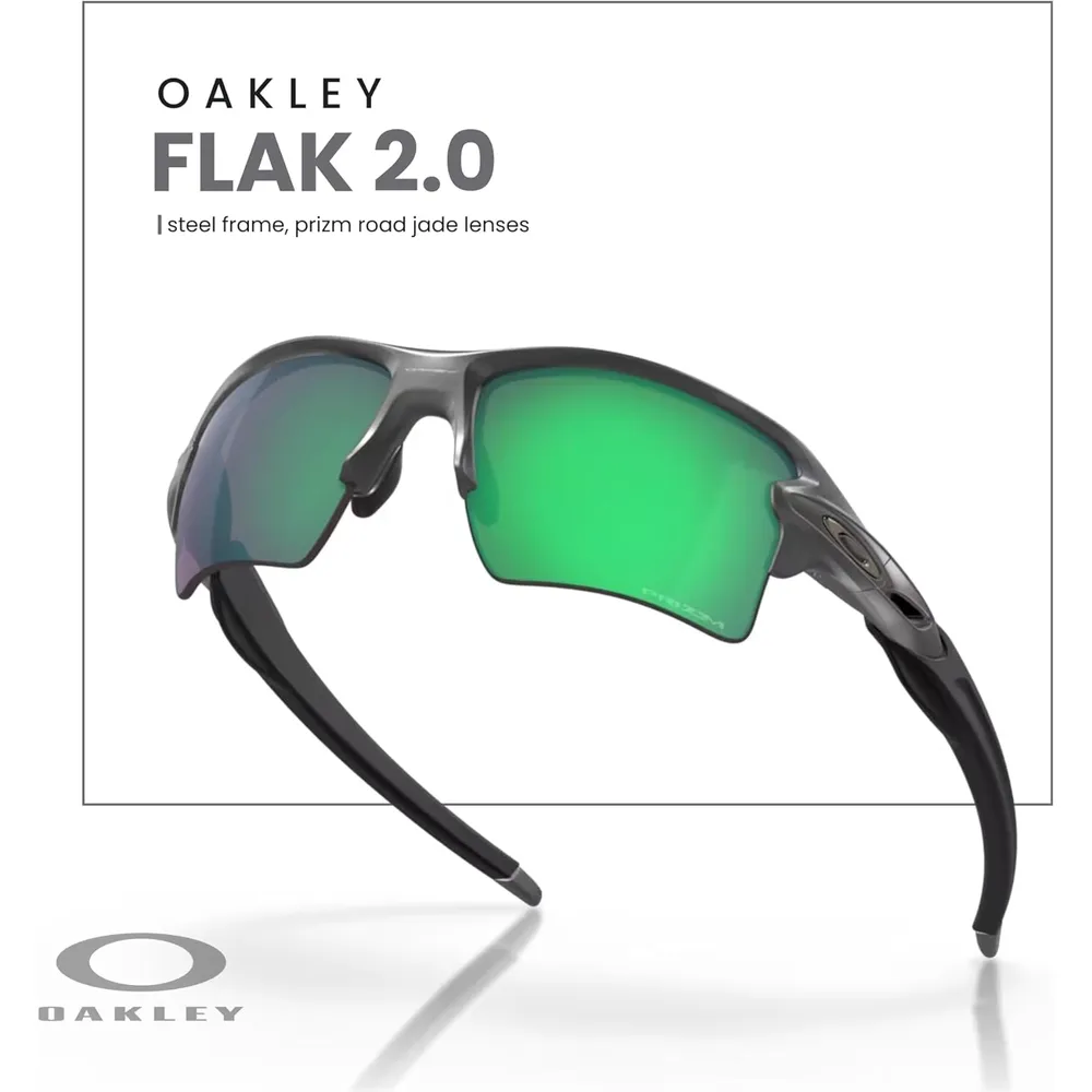 Oakley Flak 2.0 XL OO9188 Gafas de sol para hombre | Steel / Prizm Road Jade I