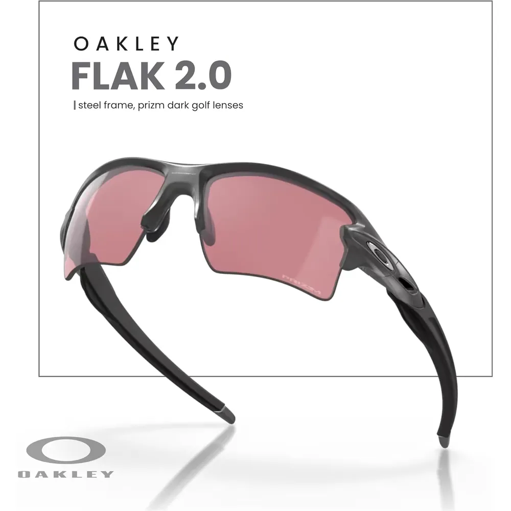 Oakley Flak 2.0 XL OO9188 Gafas de sol para hombre | Steel / Prizm Dark Golf