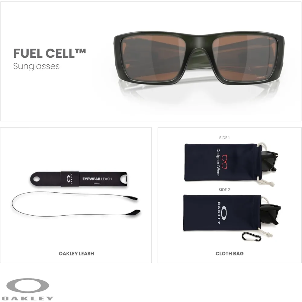Oakley Fuel Cell OO9096 Gafas de sol para hombre | Matte Olive Ink / Prizm Tungsten I