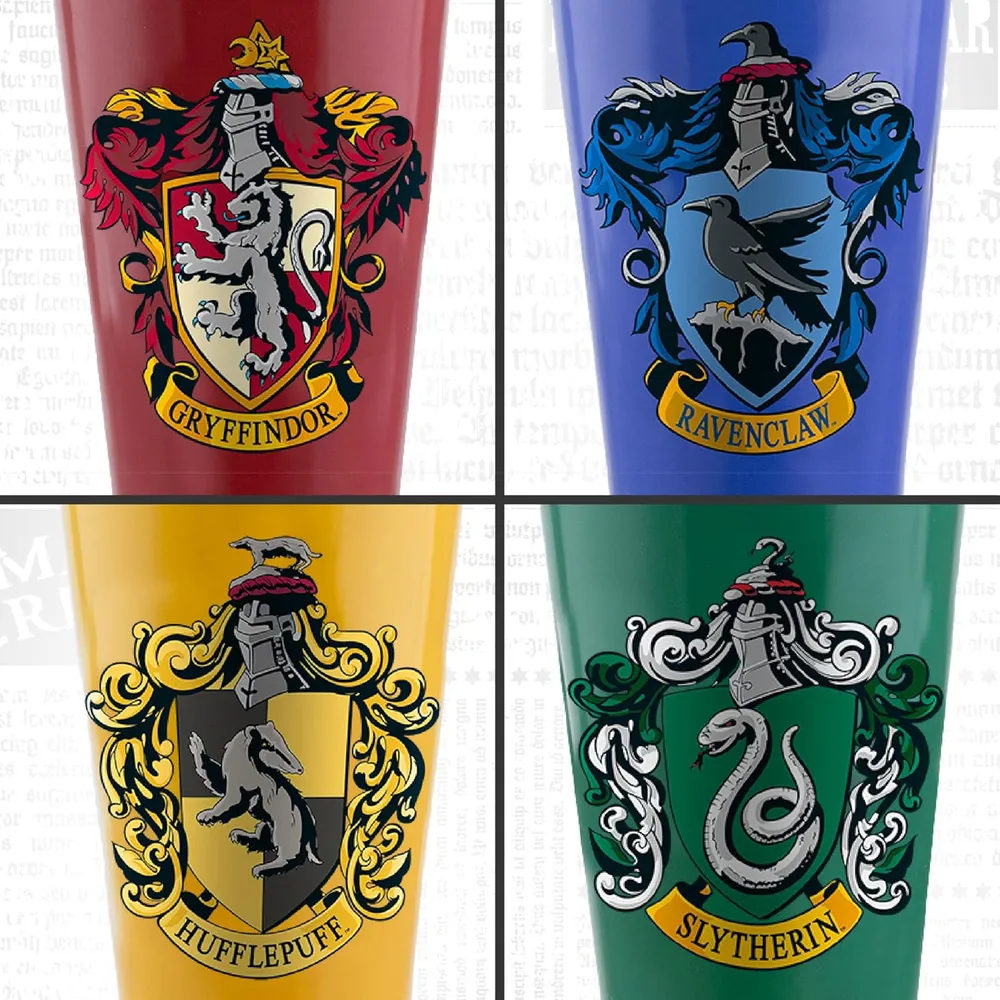 Paladone Harry Potter Hogwarts House Crest, set 4 vasos oficial