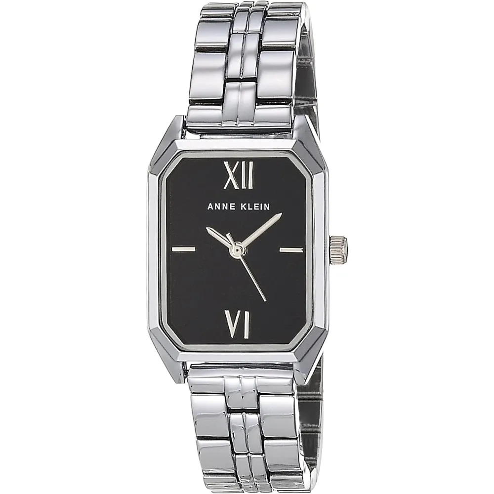 Anne Klein AK/3774BKGB reloj femenino con brazalete | 24 mm - Plata/Negro
