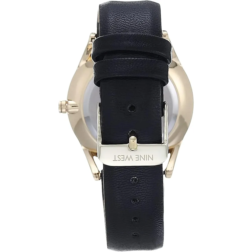 Nine West NW/1995SVBK reloj elegante con correa | 36 mm - Negro/Oro