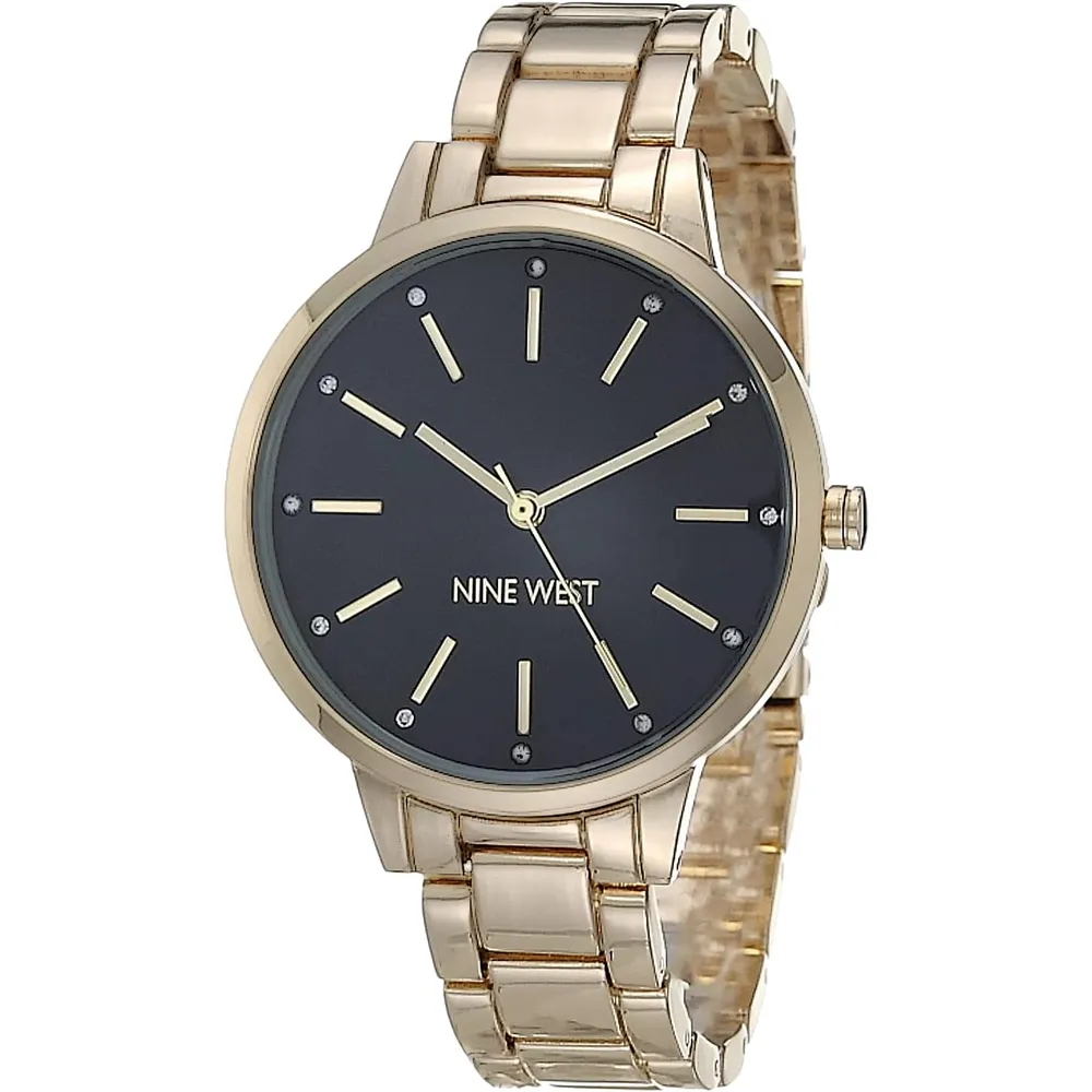 Nine West NW/2098CHGB reloj para dama | 36 mm - Dorado/Negro