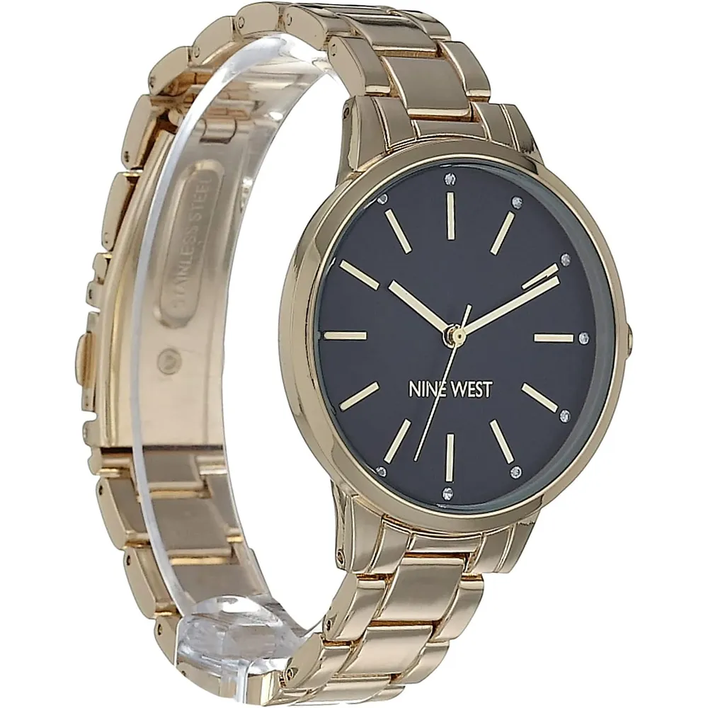 Nine West NW/2098CHGB reloj para dama | 36 mm - Dorado/Negro
