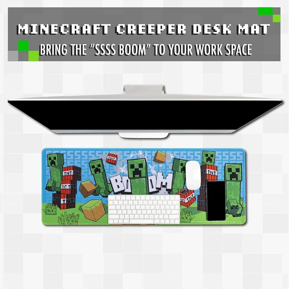 Paladone Minecraft Creeper, alfombrilla gamer grande antideslizante