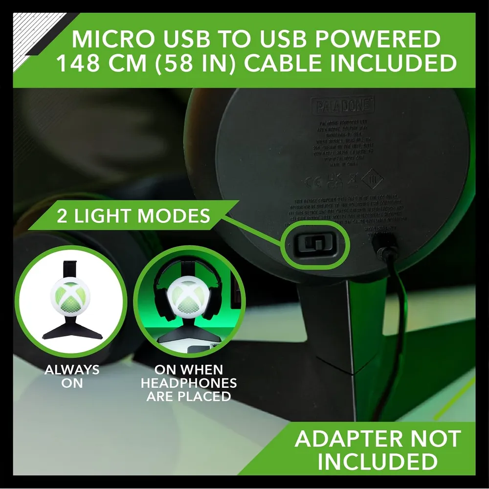 Paladone Xbox, soporte de luz para auriculares con licencia oficial
