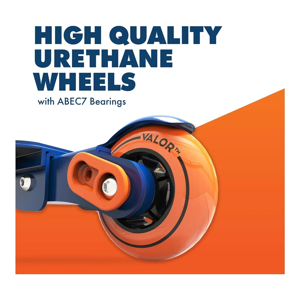 b0971s9dk1_3.webp Valor Patinete de Juguete - Ultra Compacto y Ligero - Plegable - con Rodamiento de Rueda Abec7 - Juguetes para niños Azul y Naranja