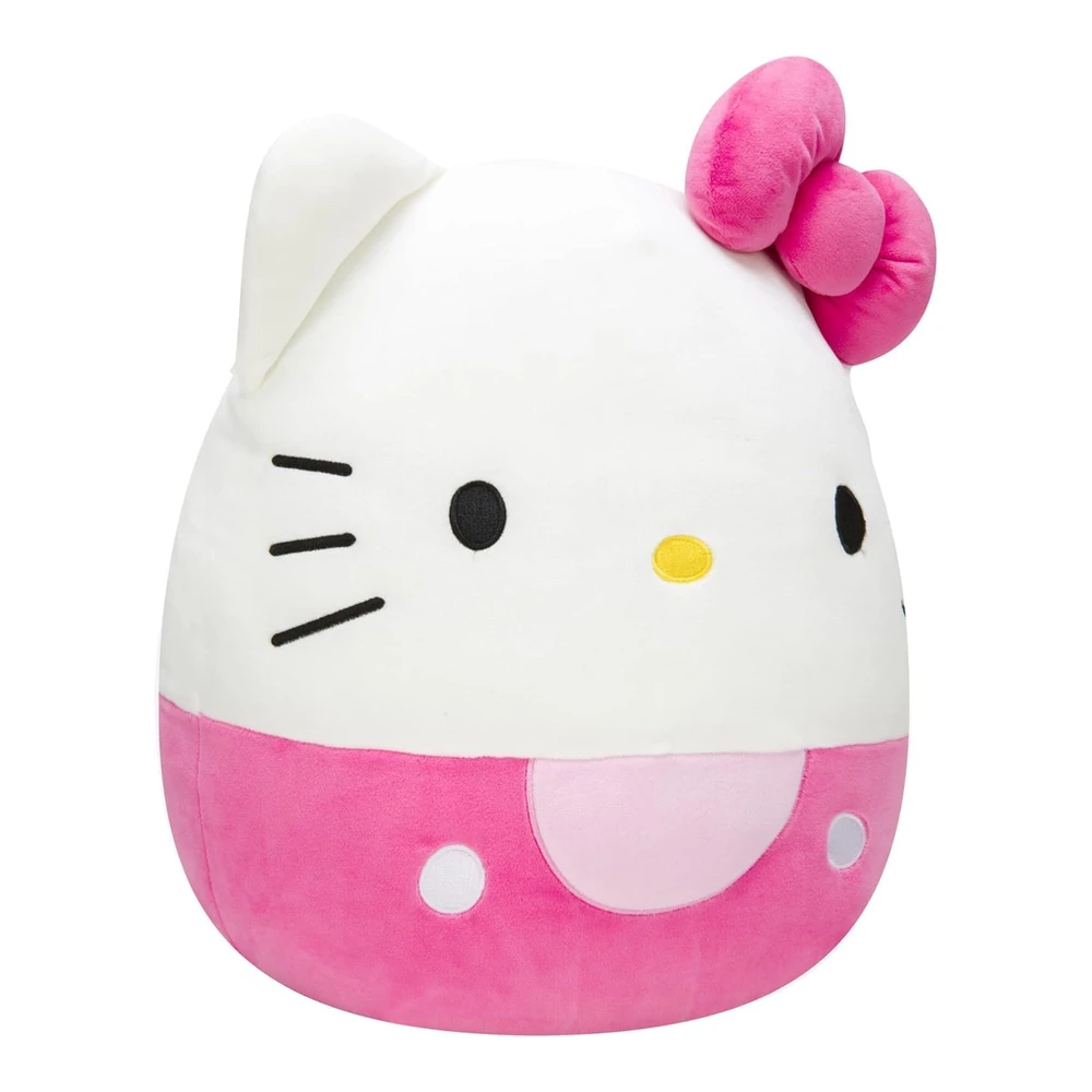 b0973h5ktk_1.webp Squishmallows Hello Kitty - Arco Rosa y Pantalones Cortos de 14" - Sanrio - Peluche Grande Ultrasuave Oficial Kellytoy