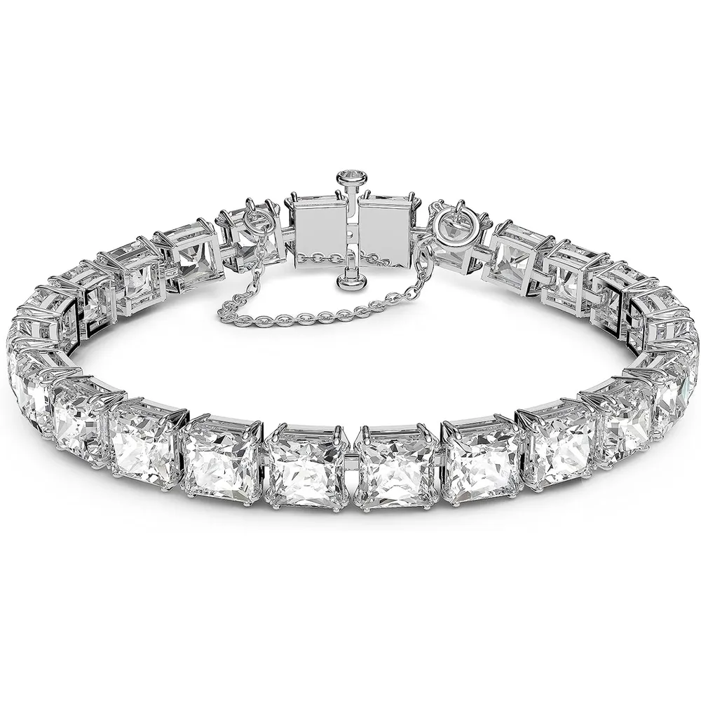 SWAROVSKI PULSERA CUADRADA MATRIX ACABADO RODIO PARA MUJER | TRANSPARENTE