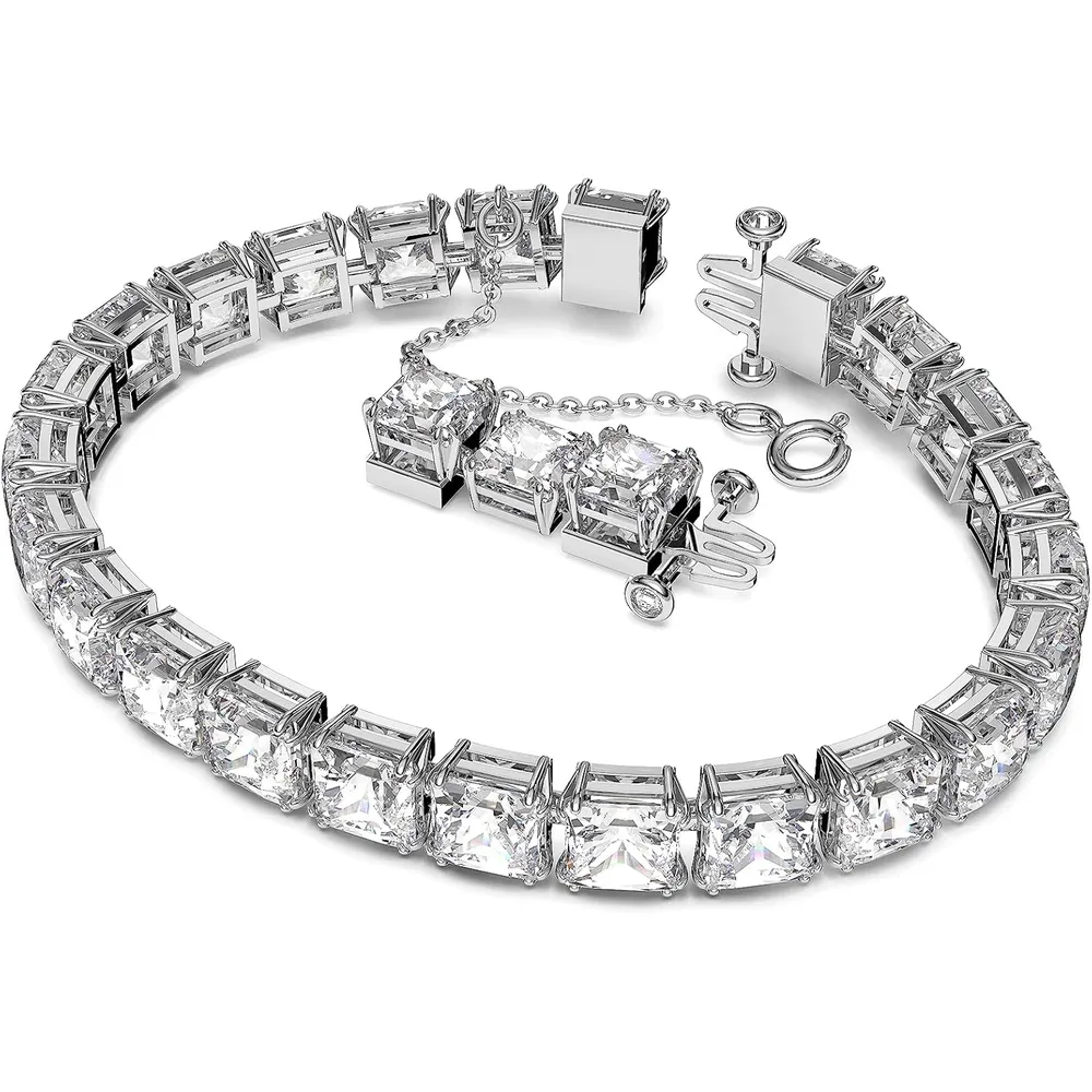 SWAROVSKI PULSERA CUADRADA MATRIX ACABADO RODIO PARA MUJER | TRANSPARENTE