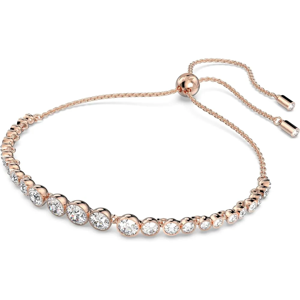 SWAROVSKI PULSERA REDONDA EMILY ACABADO ORO ROSA PARA MUJER | CRISTALES TRANSPARENTES / ORO ROSA