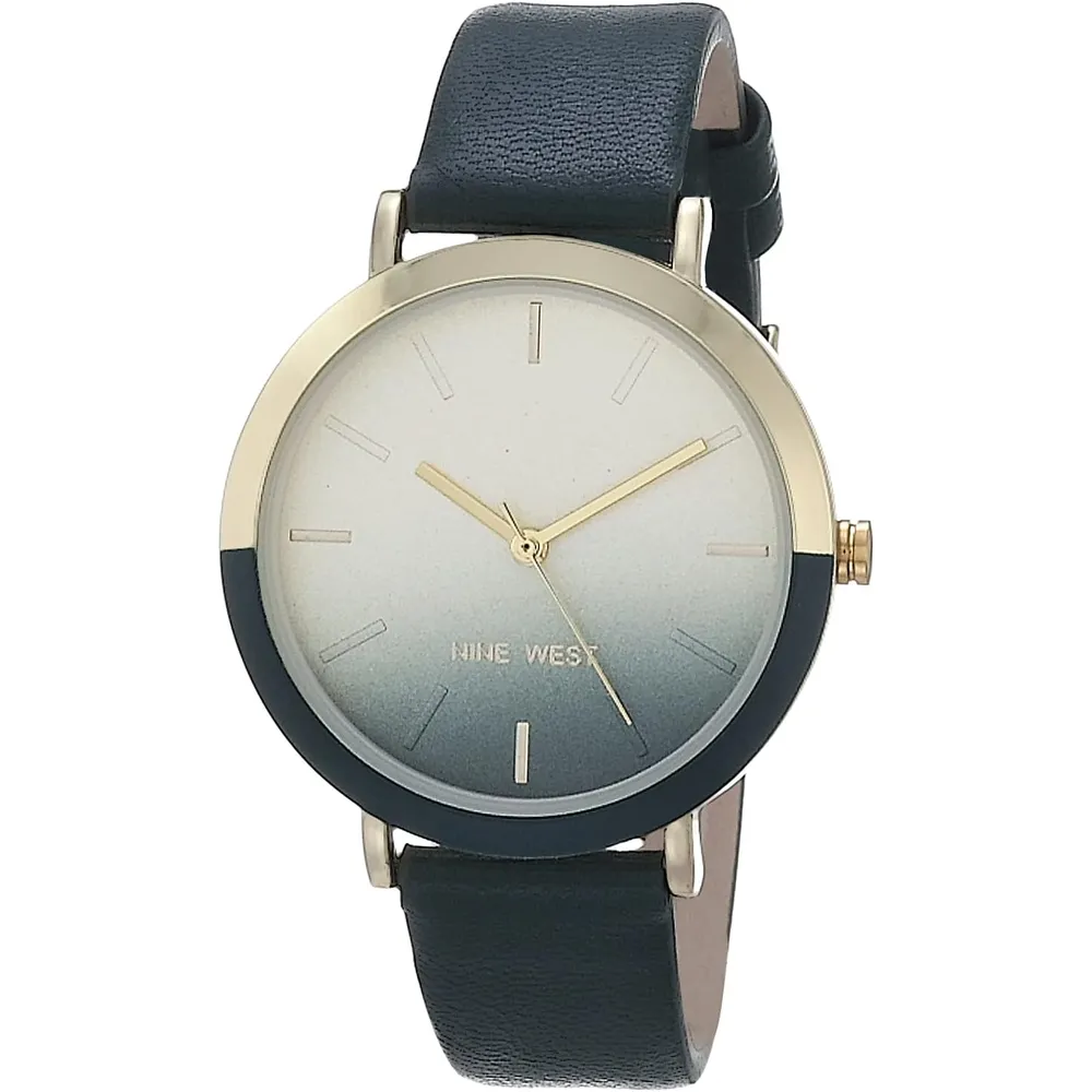 Nine West NW/2346GPGN reloj para dama con correa clásica | 36 mm - Verde/Dorado