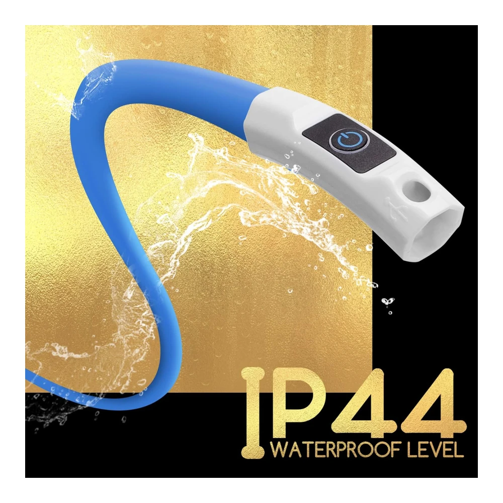Nobleza Collar de Perro Iluminado - Recargable Por USB - Impermeable - 3 Modos de Iluminación para Seguridad Nocturna - Collar Led Ajustable para Perros (Azul)
