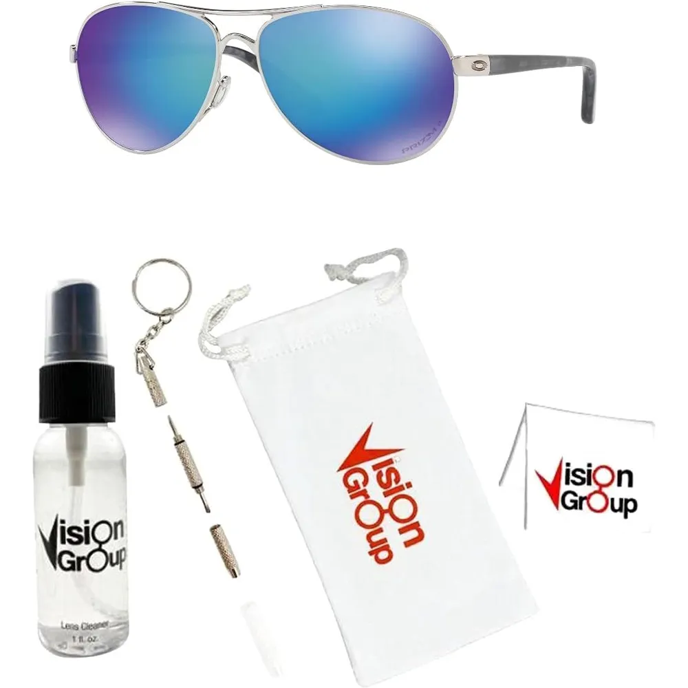 Oakley Feedback OO4079 Gafas de sol para hombre | Polished Chrome / Prizm Sapphr Iridium