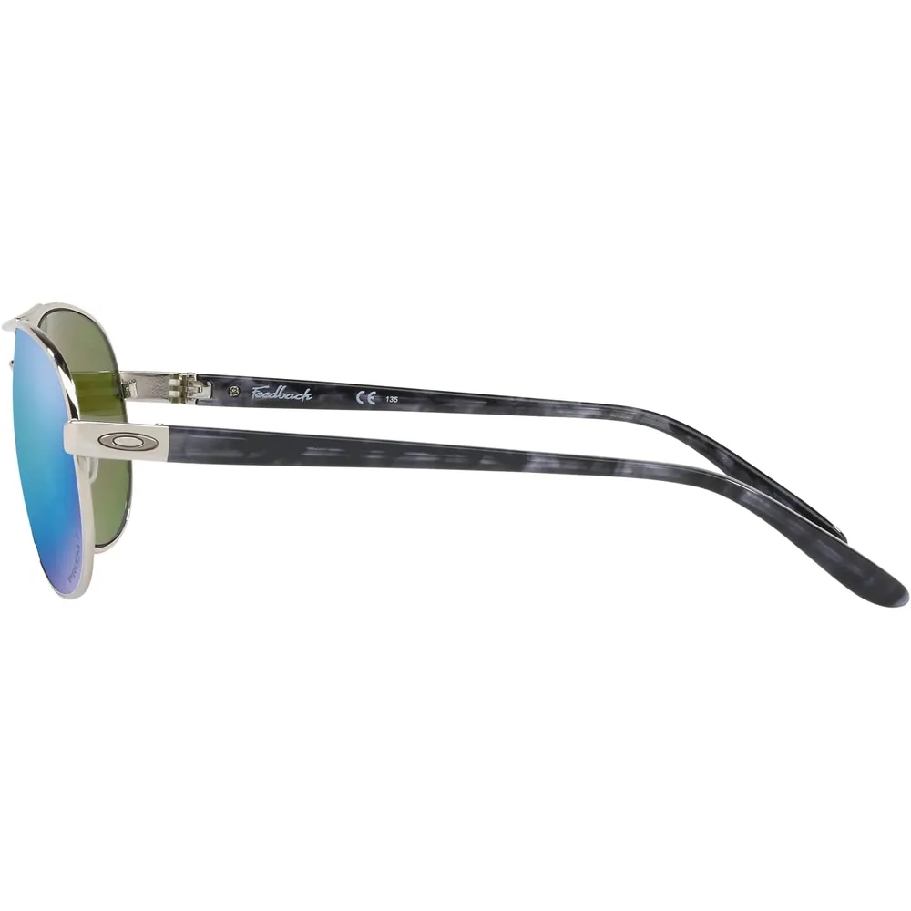 Oakley Feedback OO4079 Gafas de sol para hombre | Polished Chrome / Prizm Sapphr Iridium