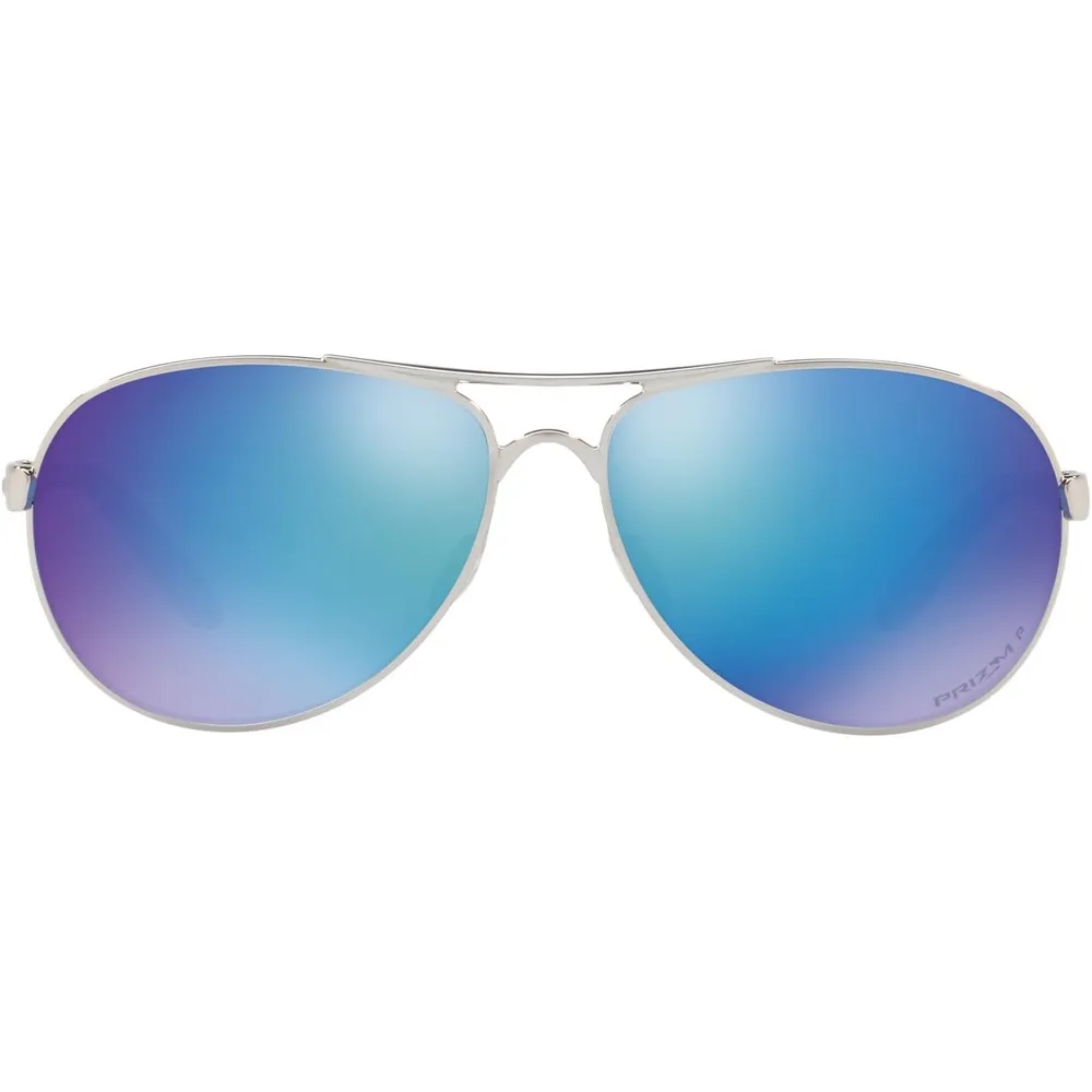 Oakley Feedback OO4079 Gafas de sol para hombre | Polished Chrome / Prizm Sapphr Iridium