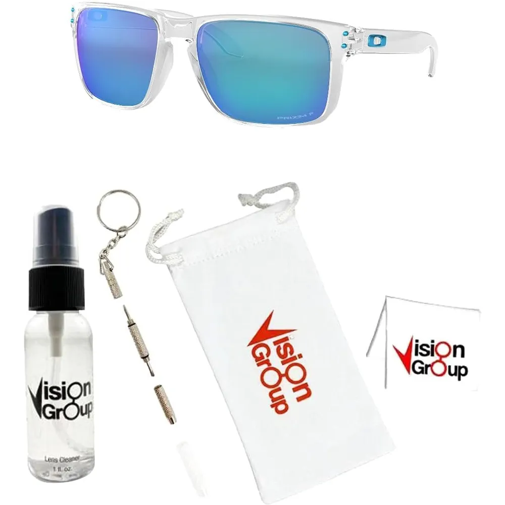 Oakley Holbrook XL OO9417 Gafas de sol para hombre | Polished Clear / Prizm Sapphr Iridium