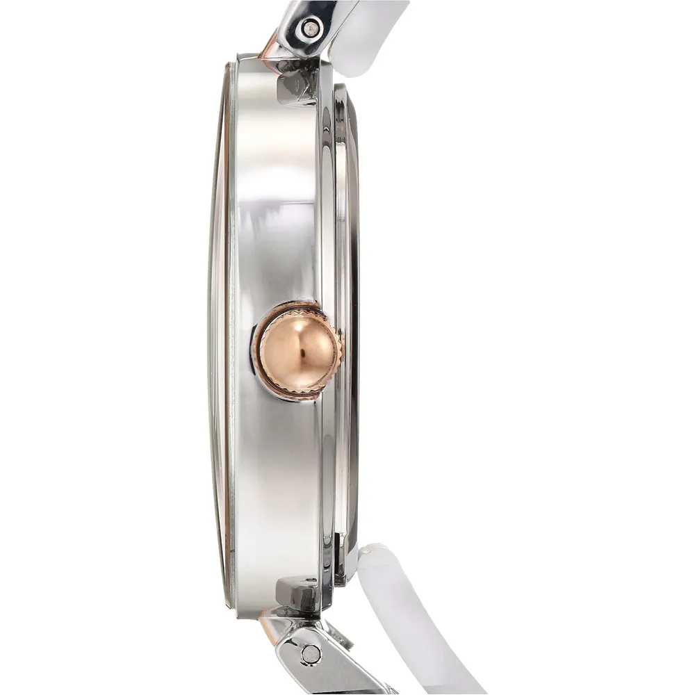Anne Klein AK/1362GNRG reloj para dama con diamante genuino | 32 mm - Plateado/Oro rosa