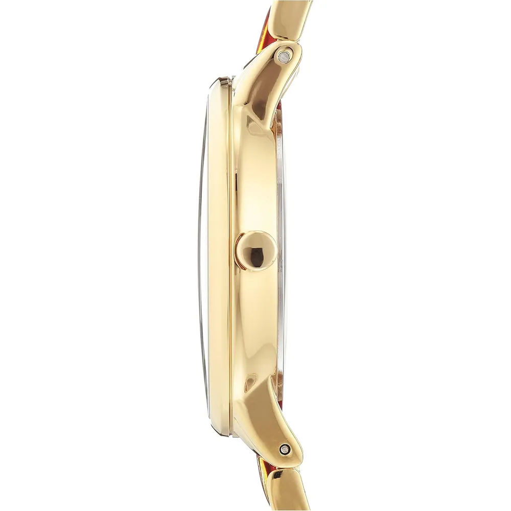 Anne Klein AK/1413LBSV reloj para mujer con pulsera de resina | 37 mm - Dorado/Rojo