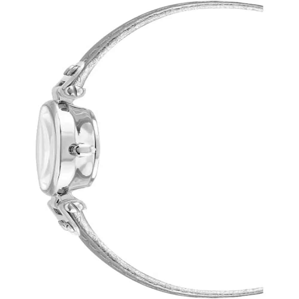 Anne Klein 109442CHHY reloj para mujer con correa de cuero | 45 mm - Plateado