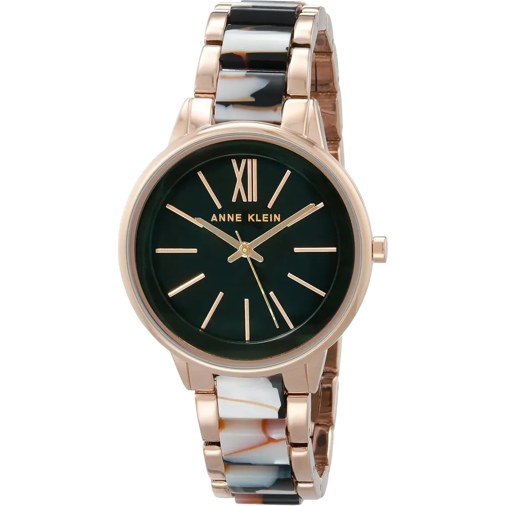 Anne Klein AK/1413LBSV reloj para mujer con pulsera de resina | 37 mm - Oro Rosa/Dark