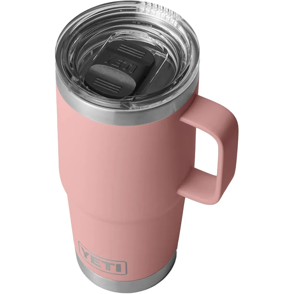 YETI Rambler Vaso de 20 oz de acero inoxidable y tapa Stronghold color palo rosa