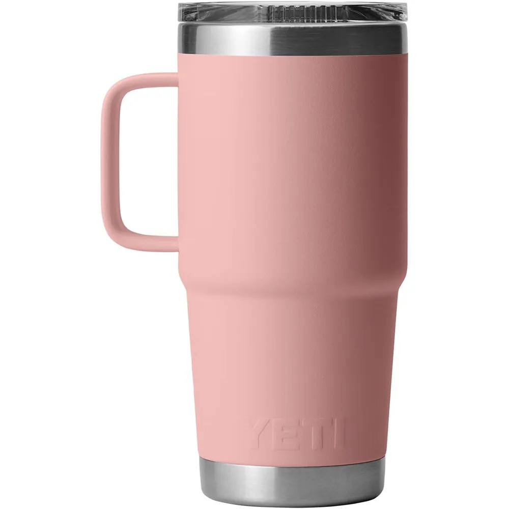 YETI Rambler Vaso de 20 oz de acero inoxidable y tapa Stronghold color palo rosa
